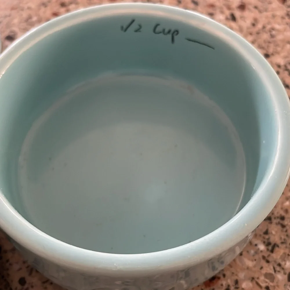 Mason Jar Measuring Cup Set World Market 4 pc Set Ceramic 1/4 to 1 Cup Teal Blue